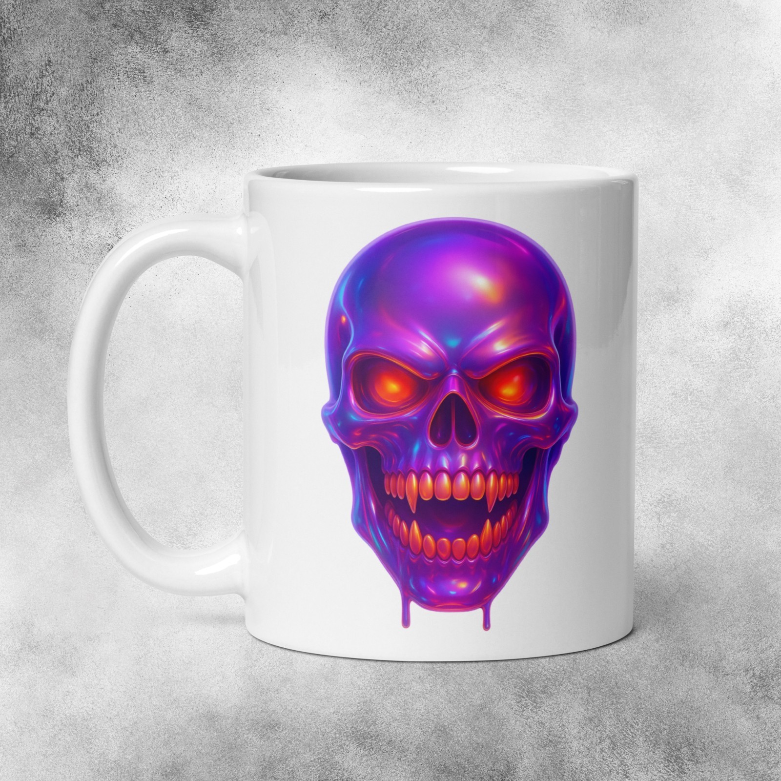 Infernal Purple Iridescent Skull Horror Mug 11oz gallery
