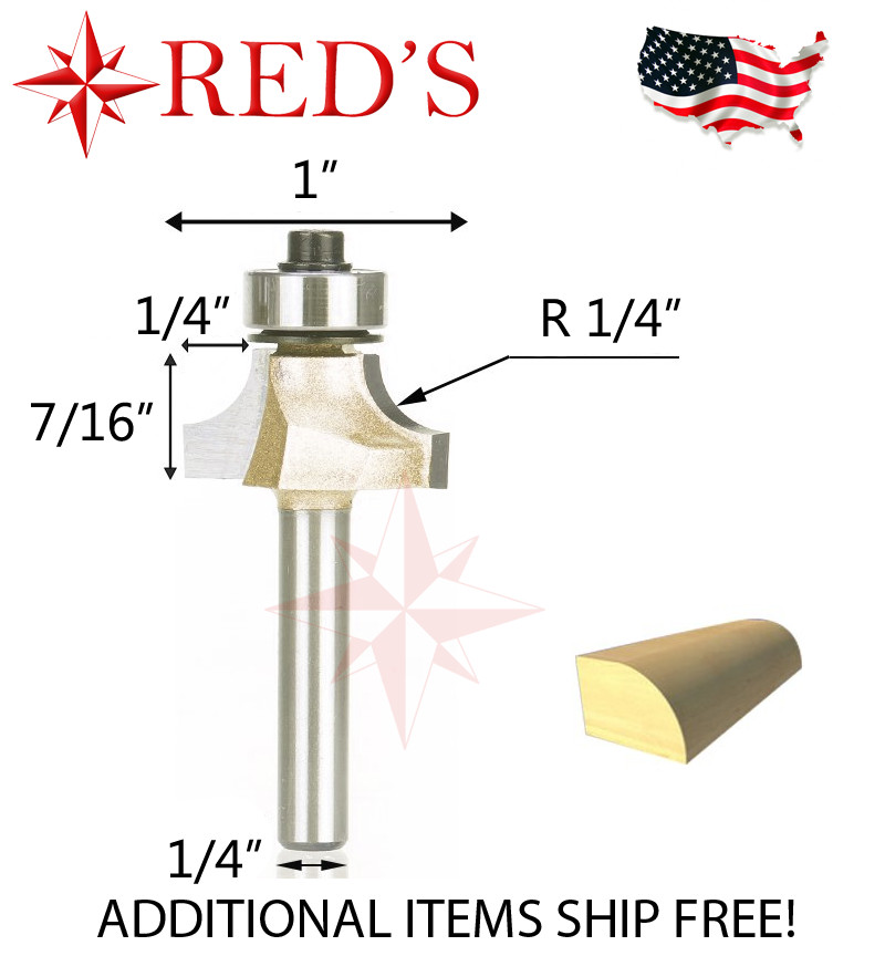 Tideway Carbide PRO LC06020804 1/4" Radus Round Over 1/4" shank router bit gallery