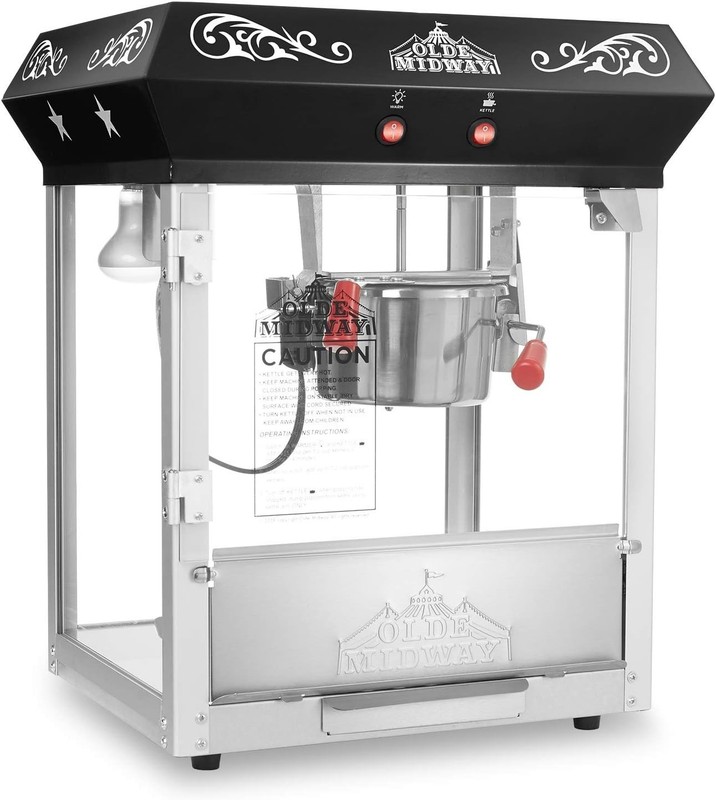 Bar Style Popcorn Machine Maker Popper with 6-Ounce Kettle - Black gallery