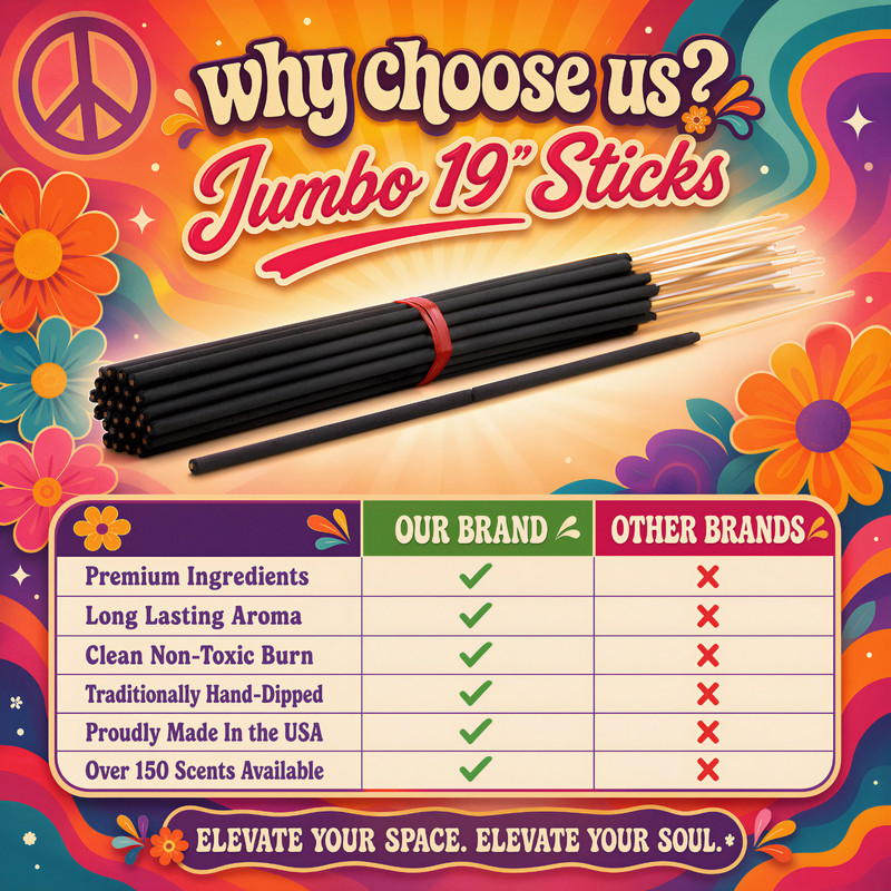 PUMPKIN SPICE Incense Sticks 19" Jumbo Extra Large Bulk Handmade Hand Dipped gallery