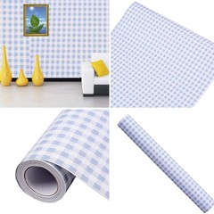 Self Adhesive Vinyl Decorative Blue Gingham Contact Paper Shelf And Drawer Liner