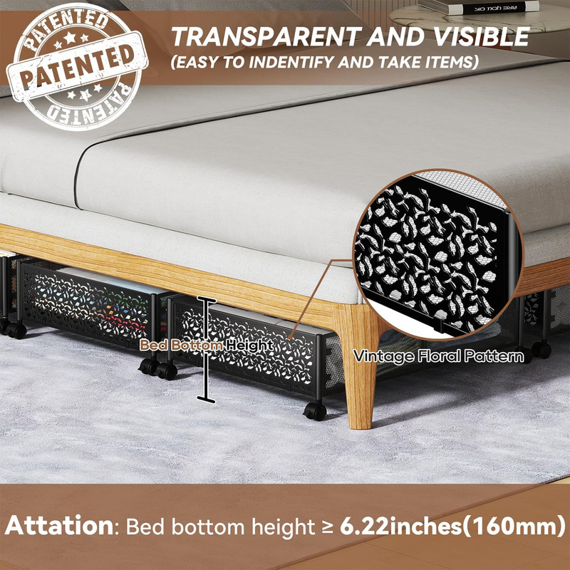 Under Bed Storage Containers with Wheels, under Bed Shoe Storage Organizer Drawe gallery