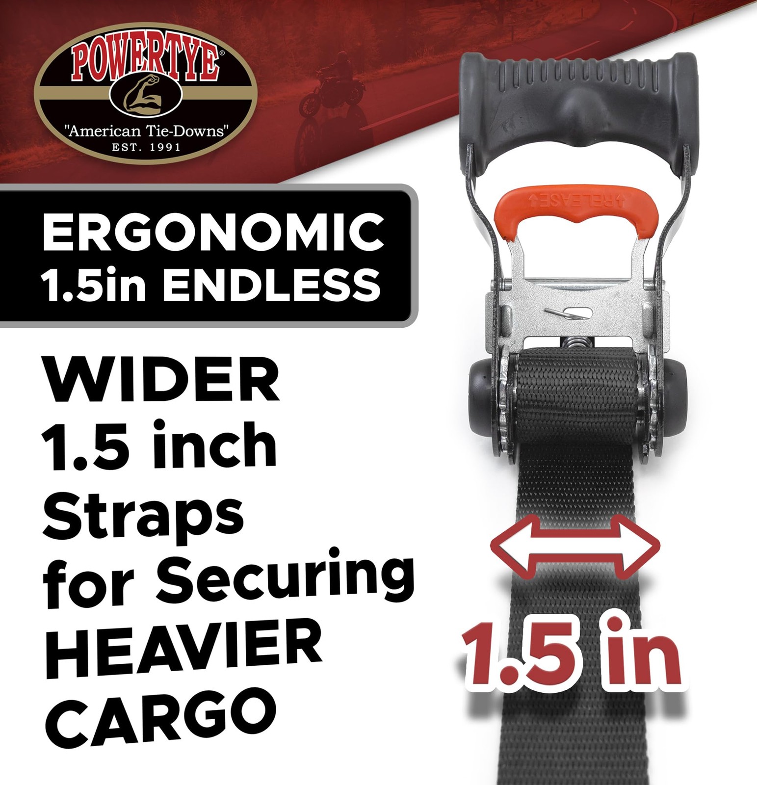 Mfg Endless Ratchets - 1.5 inch x 7 Foot Ergonomic (no Hooks) - 800 lb. Worki... gallery