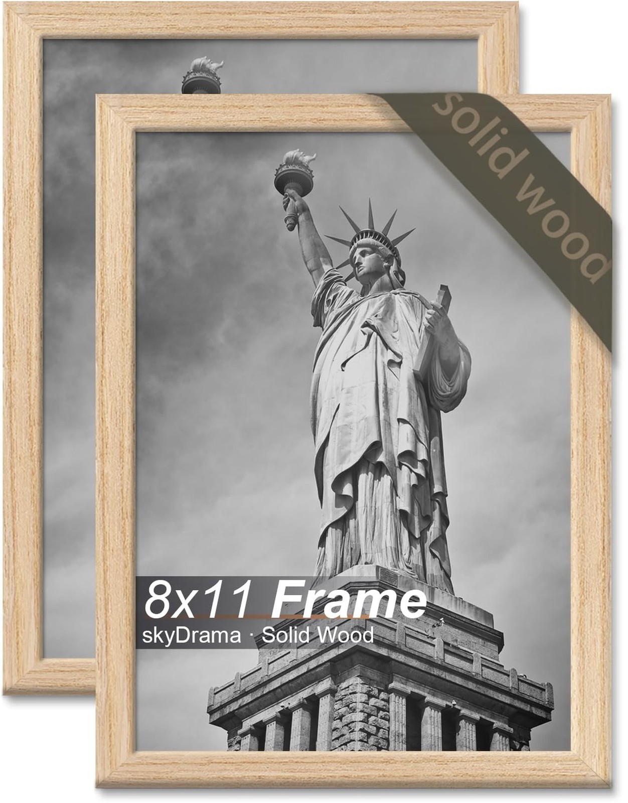 Natural Solid Wood 8x11 Picture Frame, Display 8 x 11 Inch Picture Poster Pho... gallery