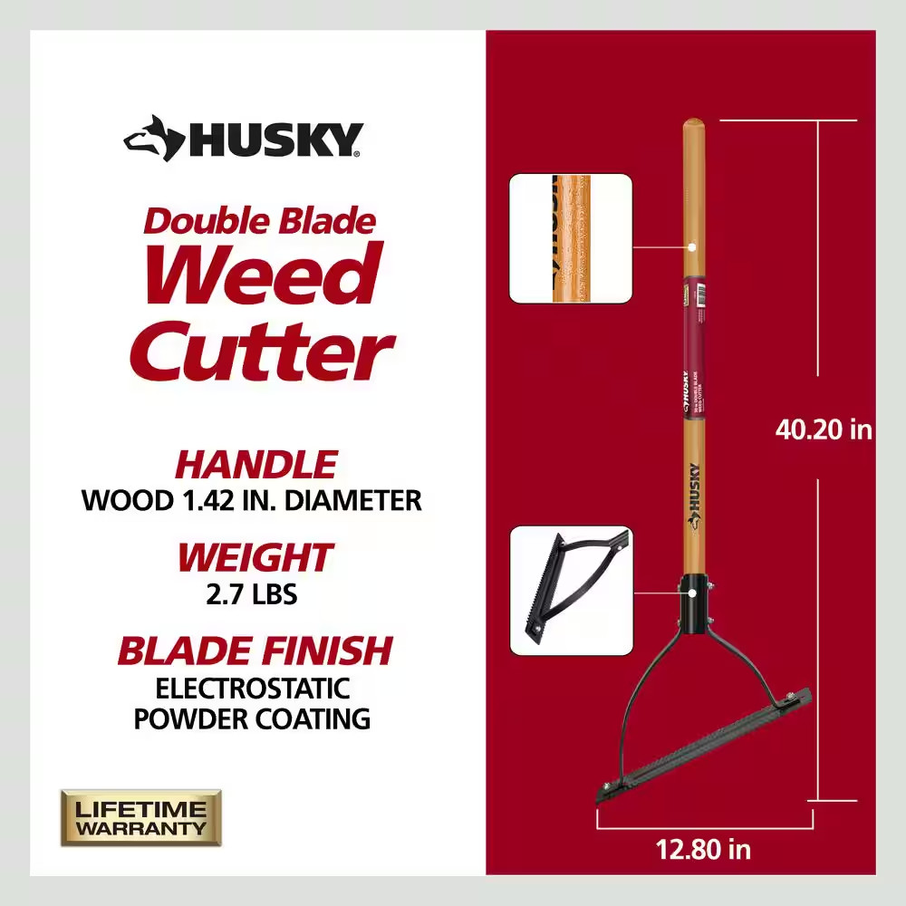 30 In. Double Blade Weeder Cutter, Strong hardwood handle gallery