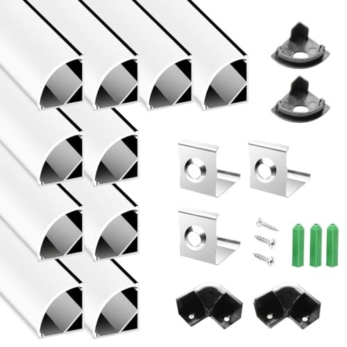 V Shape LED Channel Black Aluminum Profile with UV-Resistant Milky 3.28FT10PCS gallery