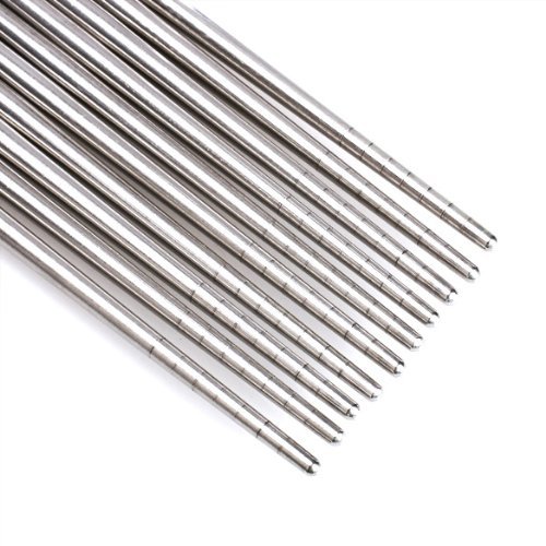 10 Pcs Reusable Non-Slip Design Korean Stainless Steel Chopsticks ( 5 Pairs ) gallery