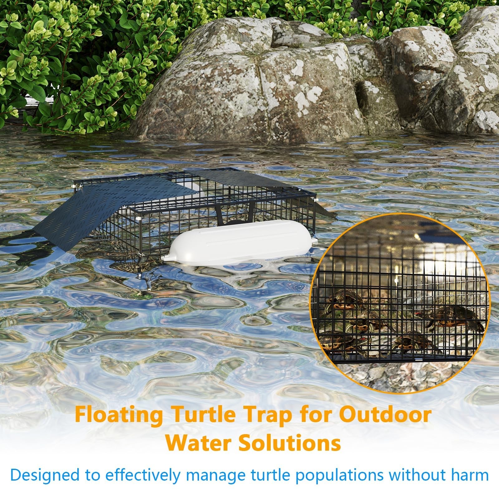 Floating Turtle Trap for Outdoor Water Solutions, Humane Snapping Turtle Trap gallery