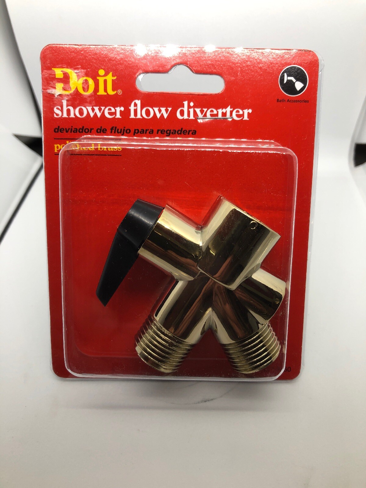 454583 POLISHED BRASS PLASTIC SHOWER FLOW DIVERTER DO IT 1/2" FIP X 1/2" MIP gallery