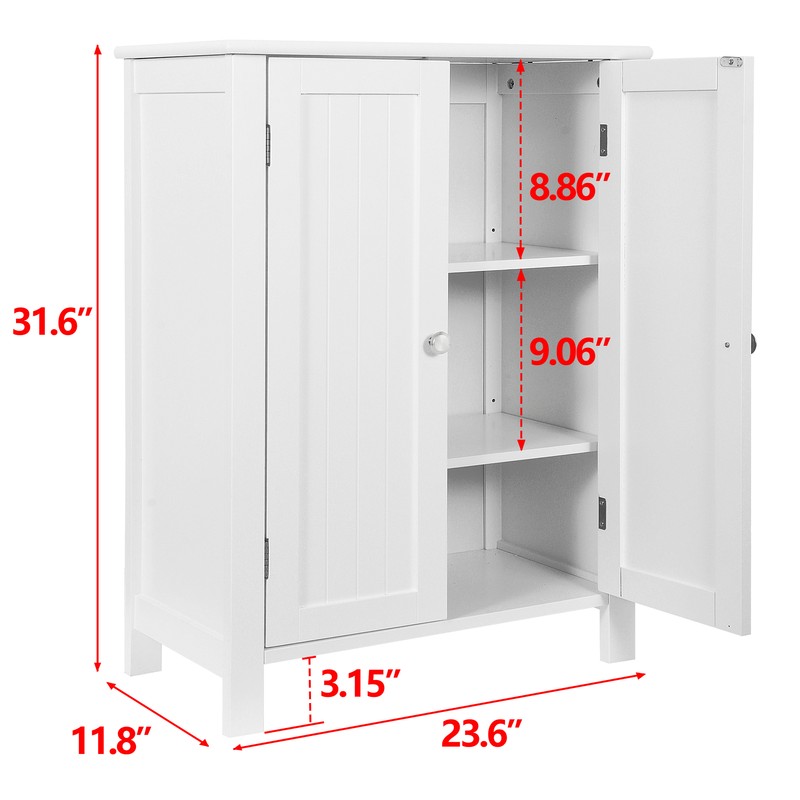 Bathroom Floor Storage Cabinet with 2 Adjustable Shelf Free Standing Kitchen gallery