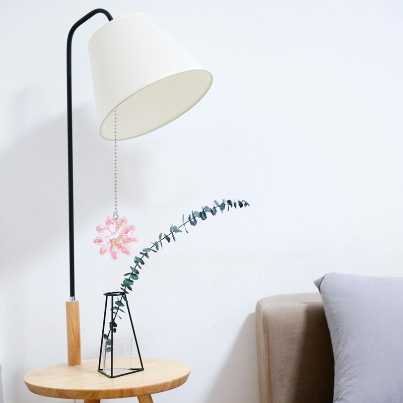 Ceiling Fan Pull Chain 2 Pieces 1.8 Crystal Glass Flower Pendants with 24 Cei gallery