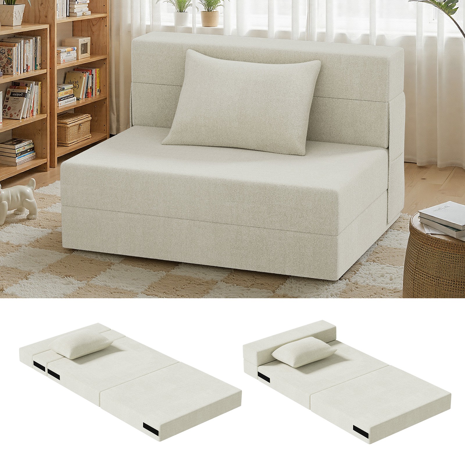 Convertible Folding Sofa Bed Floor Sofa Folding Couch 39'' Modern Foldable gallery