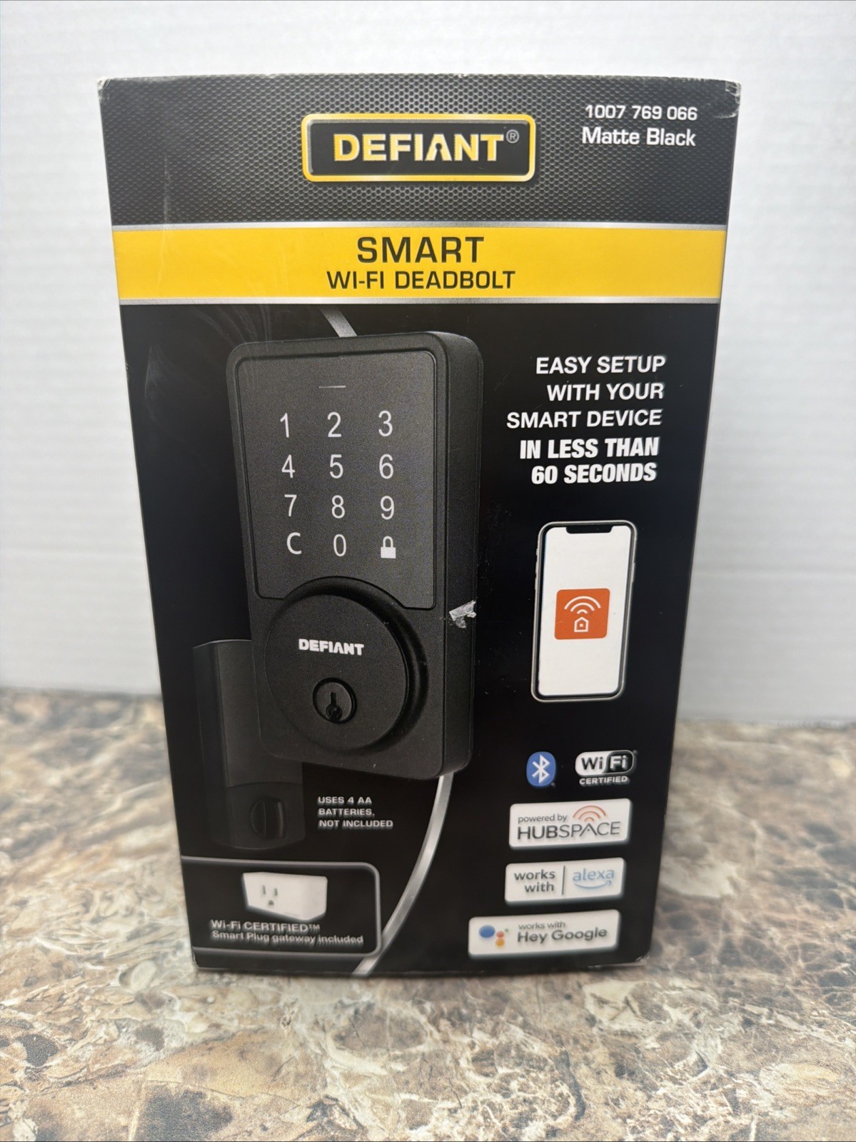 Defiant Round Matte Black Smart Wi-Fi Deadbolt Powered by Hubspace gallery