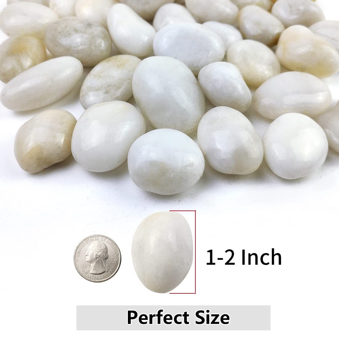 YISZM 20lbs White River Rocks, 1-2 Inch Natural Pebbles for 20 Pounds, gallery
