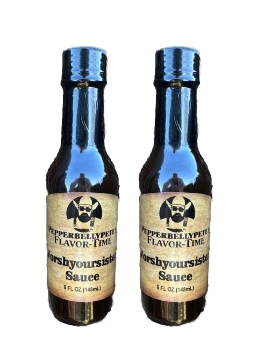 PEPPER BELLY PETE'S WORSHYOURSISTER SAUCE - (2) 5 OZ BOTTLES gallery