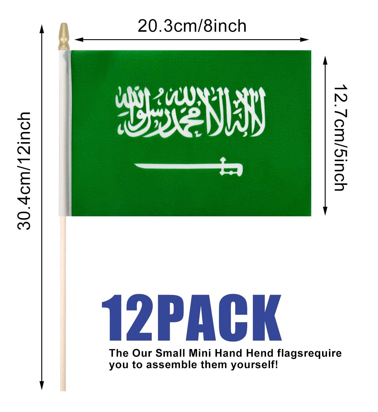 TMHTMH 12 Pack Saudi Arabia Miniature Small Wooden Stick Flags Saudi Arabia M... gallery