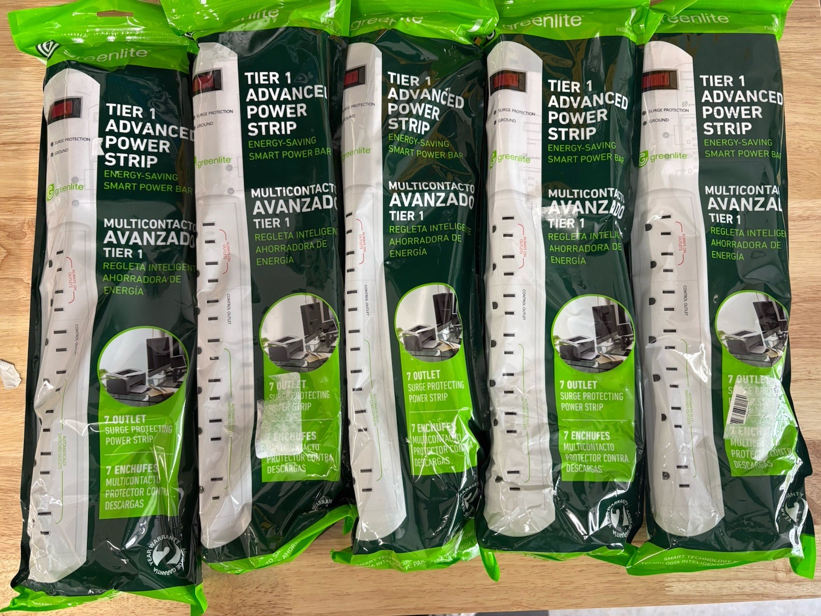 (5) Greenlite Tier 1 Advanced 7 Outlet Surge Protecting Power Strips Quantity: 5 gallery