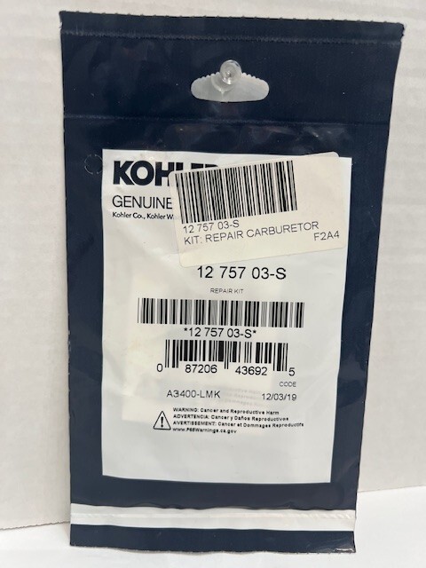 Kohler Part # 12 757 03-S Carburetor Repair Kit, Pump Feed gallery