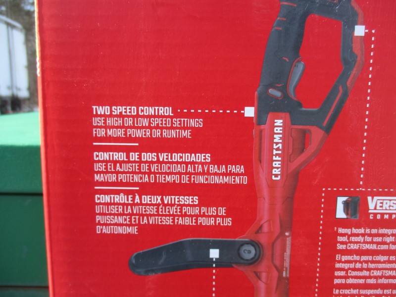 New, 13” Cordless String Trimmer Edger Craftsman V20 2.0Ah Battery & Charger gallery