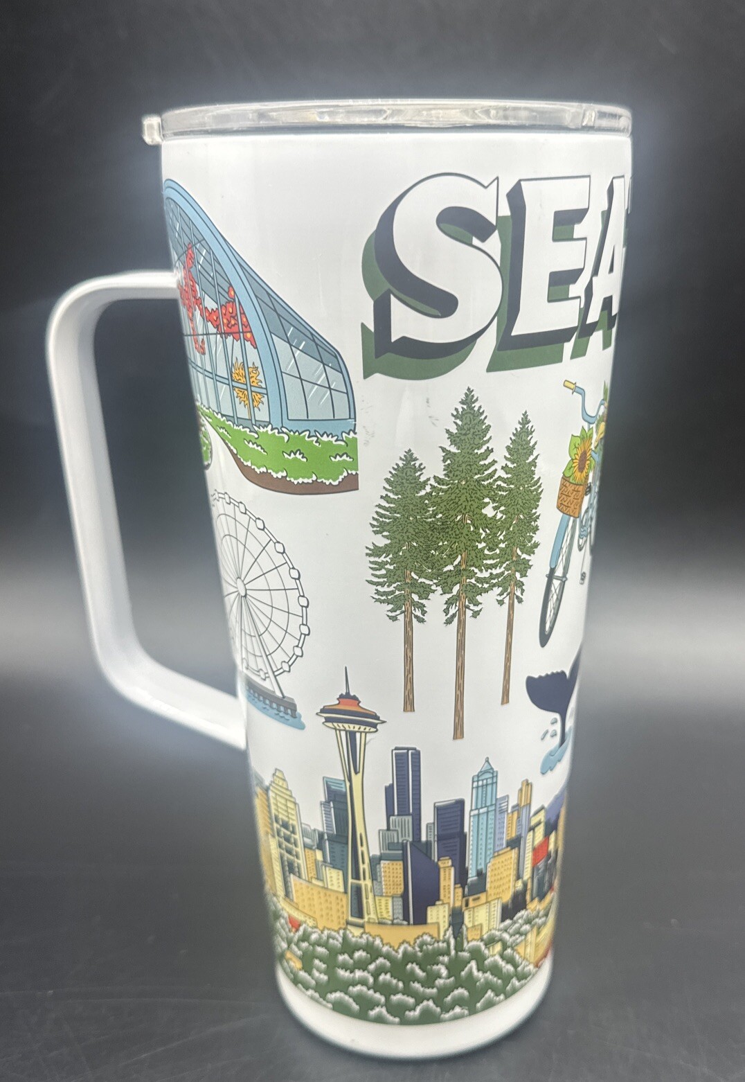 Green Line Goods SEATTLE Insulated Tumbler W/ Lid & Handle 30oz Travel City gallery