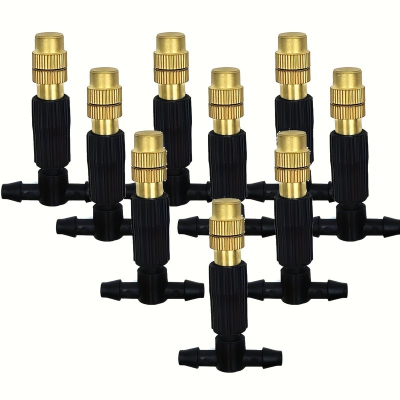 Outdoor Misting Cooling System Kit - Adjustable Brass Nozzles for Garden & Patio gallery