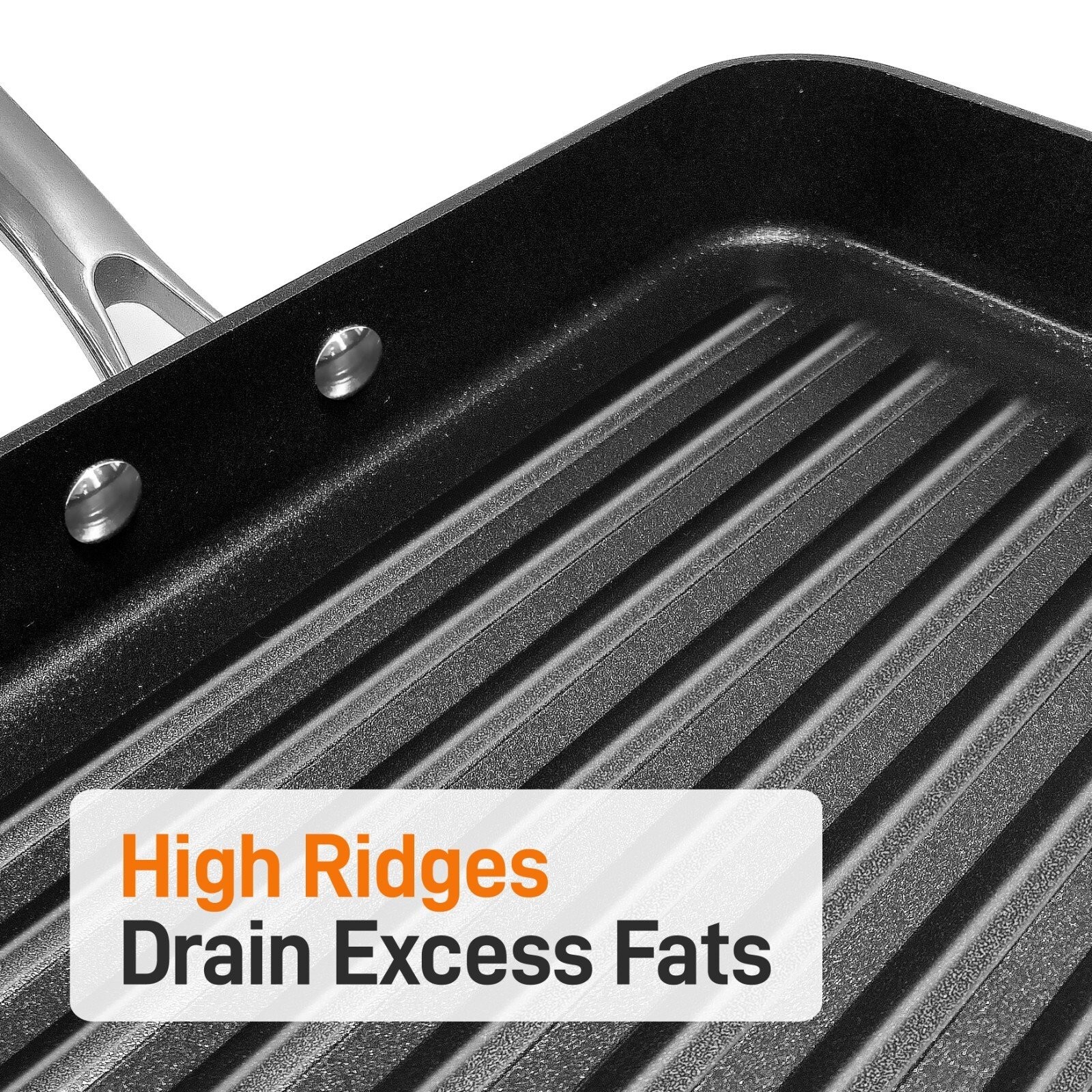NutriChef 11" Hard-Anodized Non stick Grill & Griddle Pan - Kitchen Cookware gallery