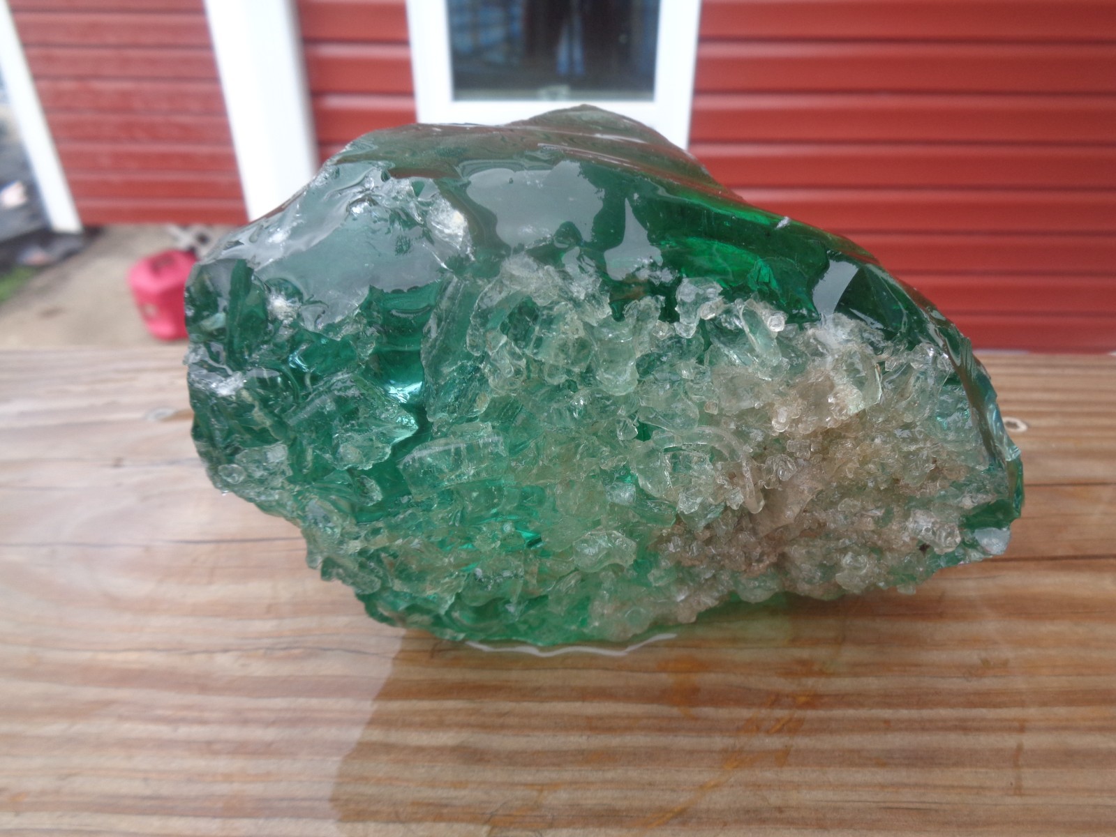 Glass Rock Slag Clear Green W/Clouds Rocks 4.8 lbs 23E Landscaping Aquarium gallery
