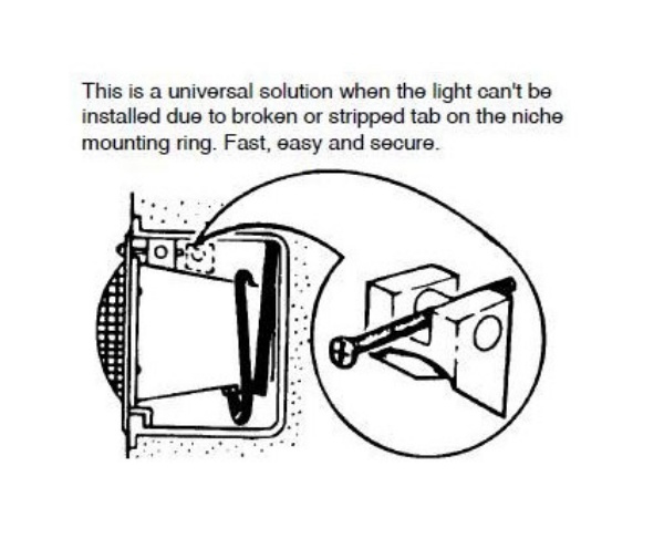 Swimming Pool Light Wedge Repair Tool Replaces Broken Screw, Niche Tab Part 132 gallery