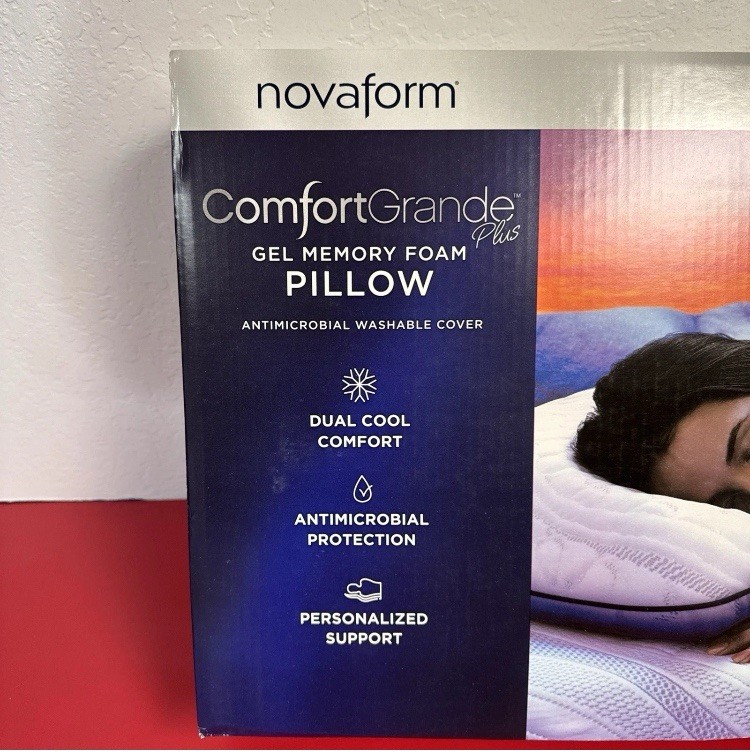 Novaform Comfort Grande Plus Gel Memory Foam Pillow Queen 18x28in New In Box gallery