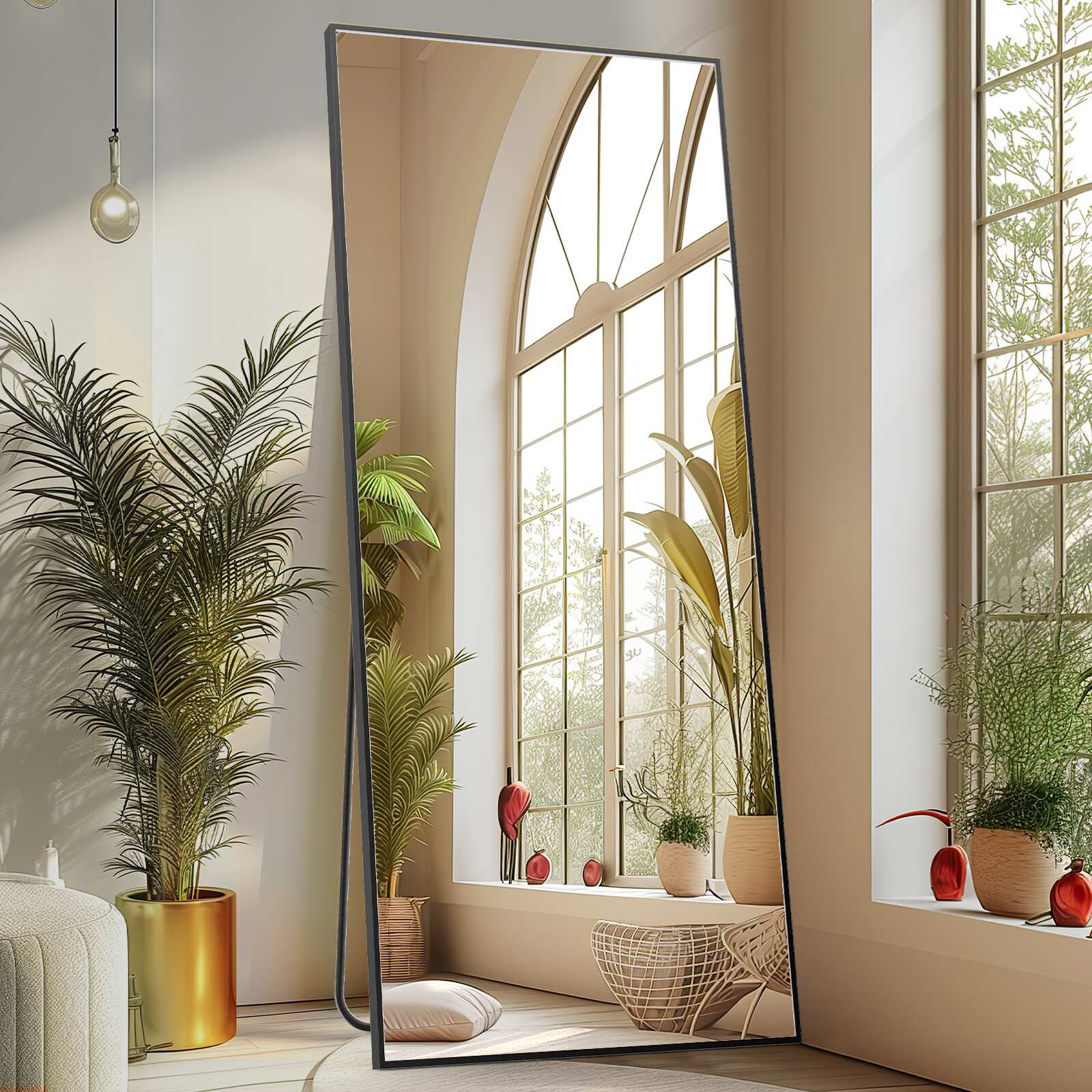 Aluminium Alloy Framed Rectangular Full Body Mirror 3 Mount Styles (Hang/Stand) gallery