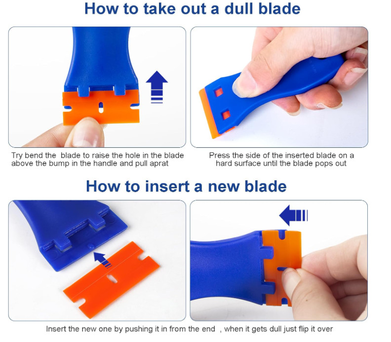 Plastic Razor Blade Scraper Tool, 6 Pcs Razor Scraper with 60 Pcs Plastic Blades gallery