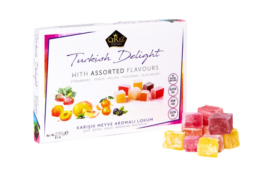 Cerez Pazari Turkish Delights, Assorted Vegan Candy, No Nuts, 8.1 Oz Gift Box gallery