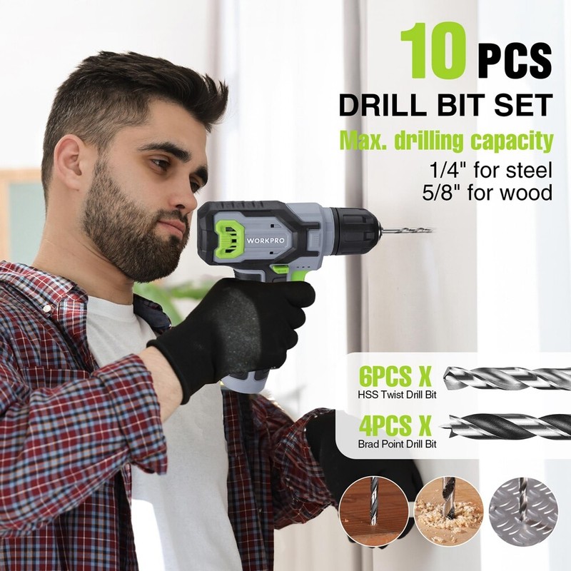 WORKPRO Cordless Power Drill Set 8V Drill Driver 2.0Ah Electric Screwdriver Kits gallery