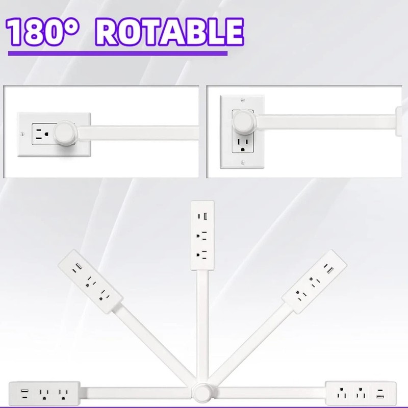 Electrical Outlet Expander Power Socket Rotating Extender Sofas Nightstands Desk gallery