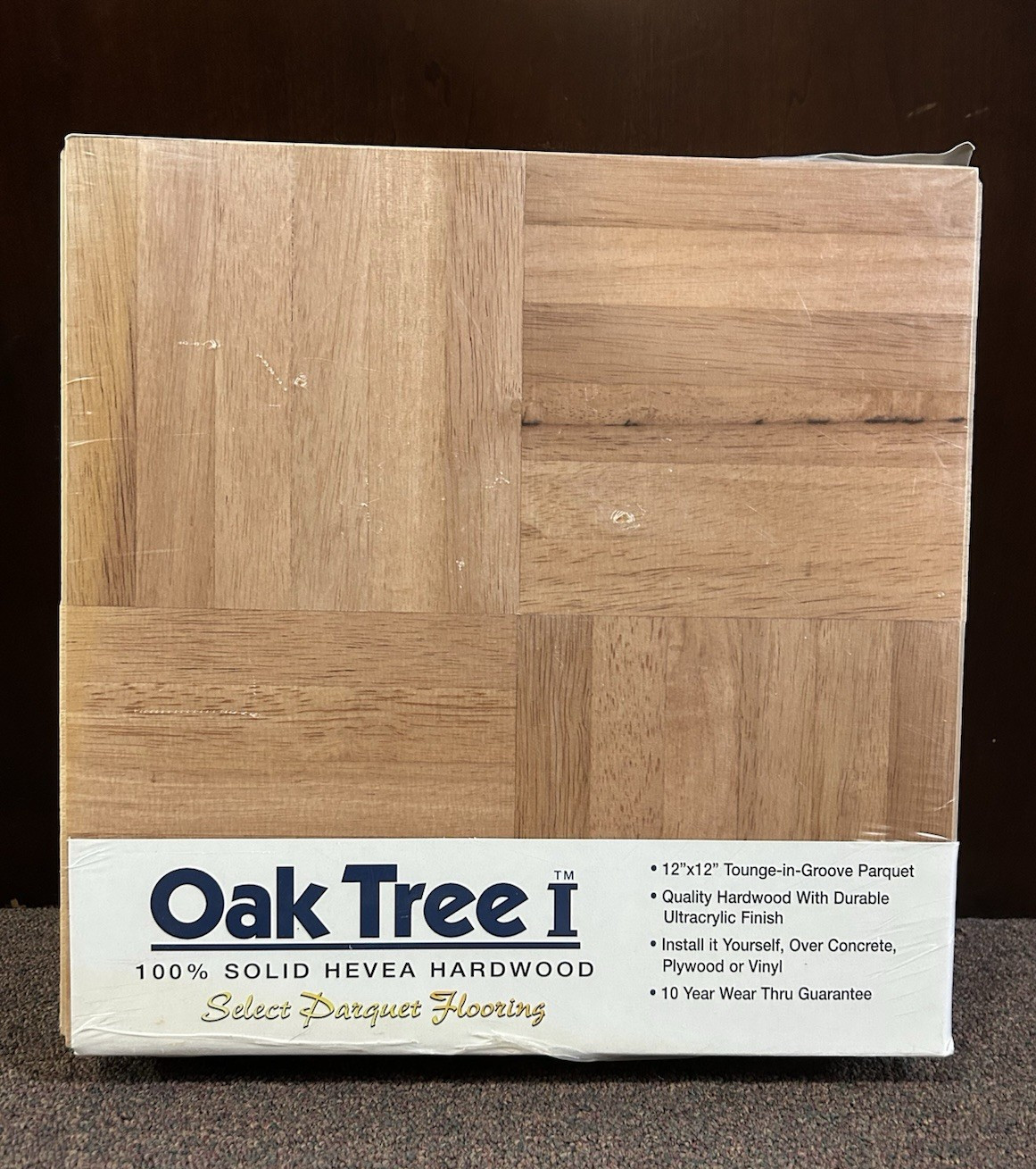 OakTree "Sun Exposure" Hevea Parquet Tile Flooring (10 Tiles/Package) CHESTNUT gallery