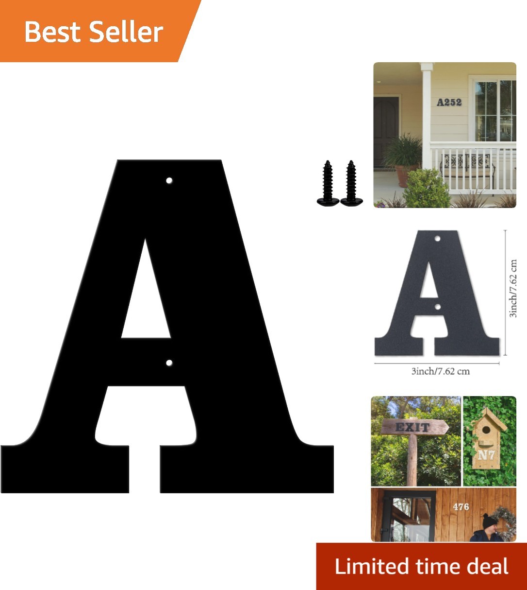 Durable 3-Inch Weather-Resistant Metal Letters for Garden & Door Decor gallery
