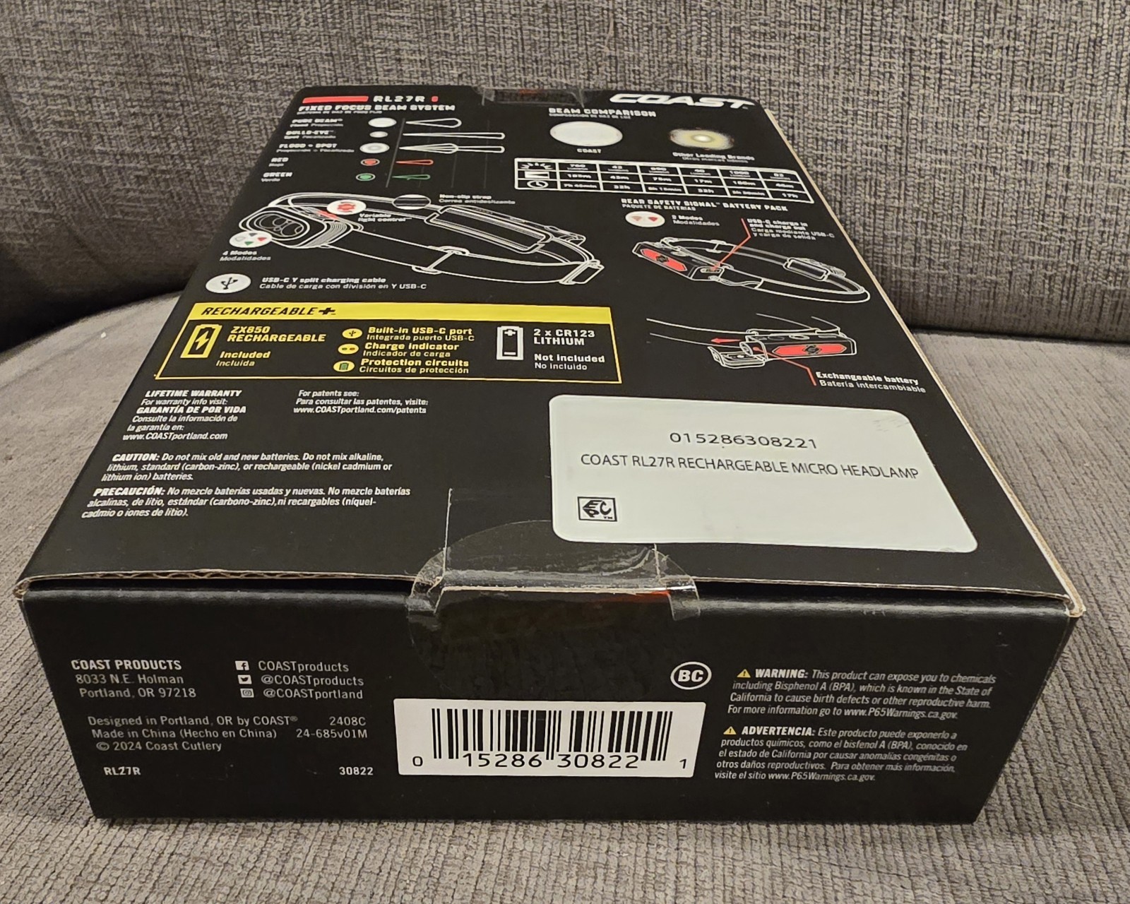 COAST RL27R Rechargeable Plus Rear Loading 1000 Tri-Color LED Headlamp 8221 NEW gallery