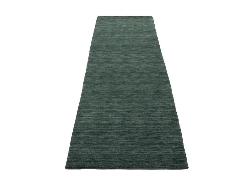 Dark Green Solid Design Hand-Loomed 3X8 Gabbeh Wool Runner Rug Oriental Carpet gallery