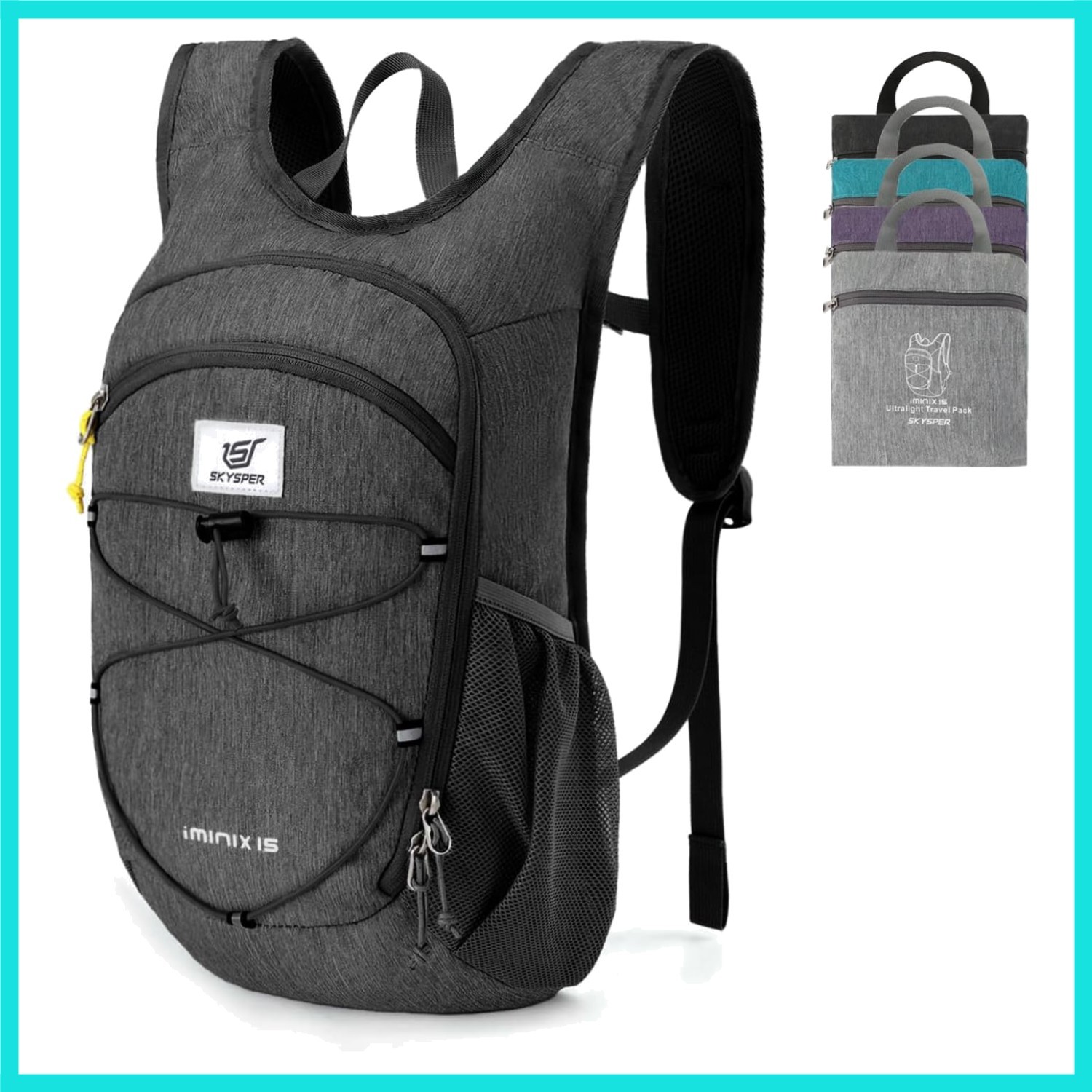 15L/20L Foldable Hiking Backpack Lightweight Packable Travel Daypack with Che...