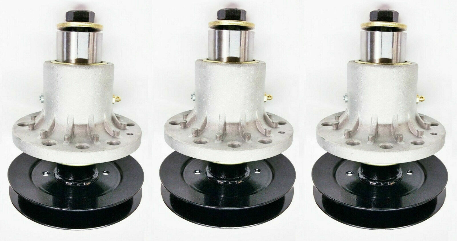 3 Spindle Assemblies for Exmark, Lazer Z: 103-1183 & Pulleys 1-653099 6" OD gallery