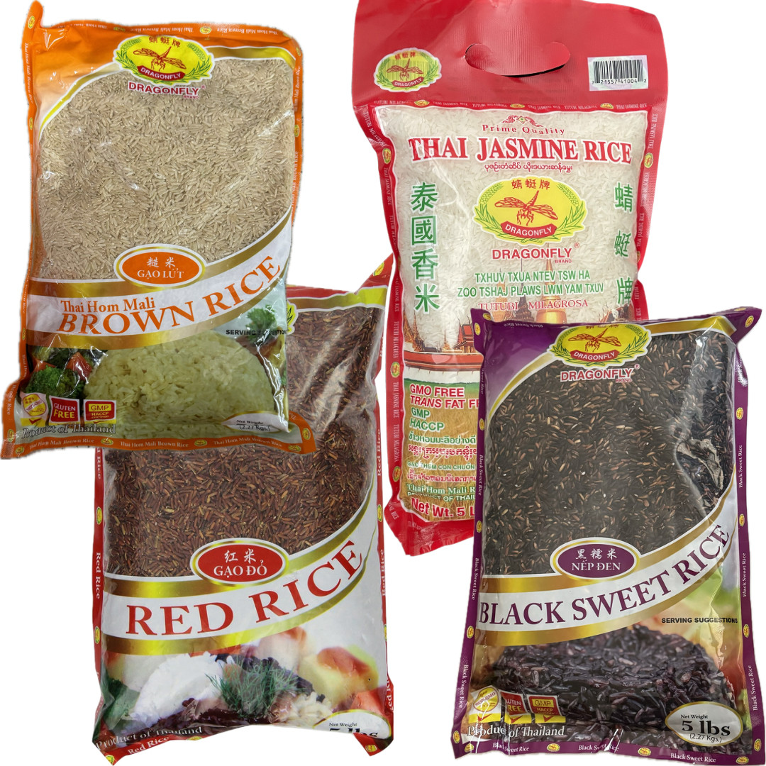 1 PACK - 5 Pounds Dragonfly Brand Thai Rice Variety - Choose Flavor gallery