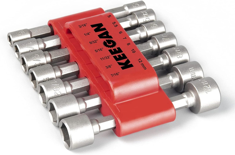 14 PCS Power Nut Driver Bit Set Quick Change MM & SAE Impact 1/4" Hex Shank USA gallery