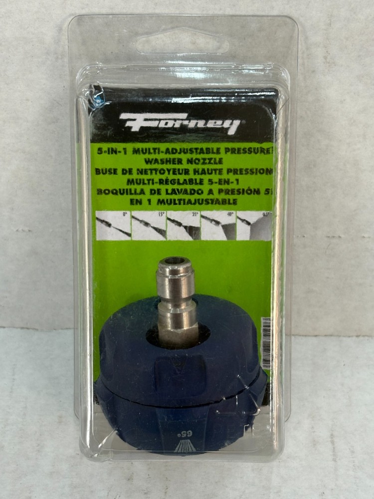 Forney 5-in-1 Multi-Adjustable Pressure Washer Nozzle 1/4" Quick Connector AX