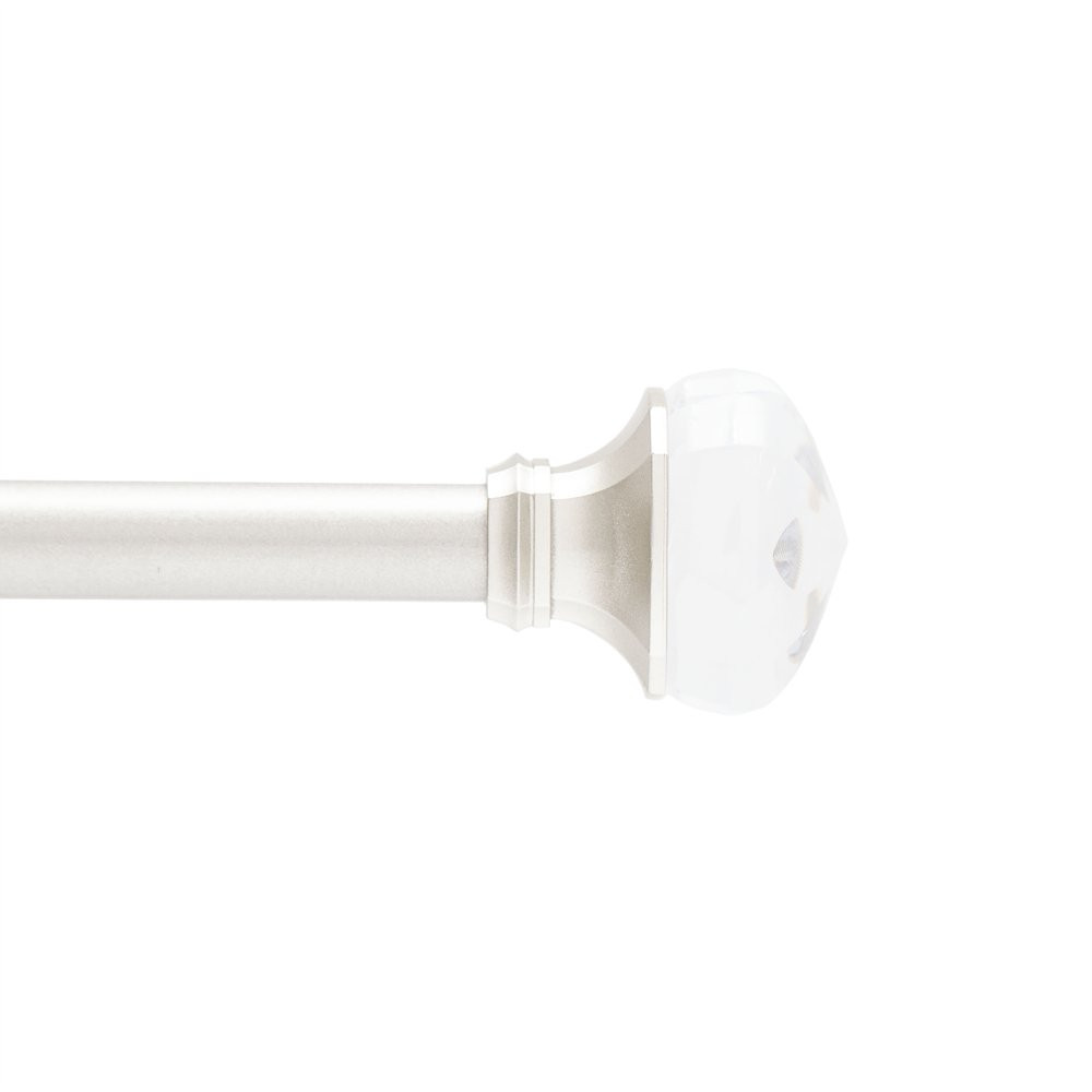 CURTAIN ROD 1/2" Brushed Nickel Adjustable 28"-48"/48"-84" with Mounting Bracket gallery