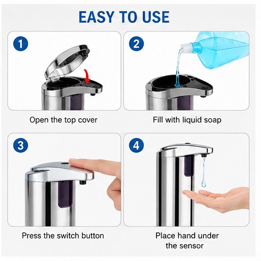 Automatic Soap Dispenser Touchless Handsfree Stainless 2-Pack IR Sensor Bathroom gallery