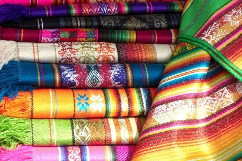 TABLECLOTH RECTANGLE COTTON THROW HANDMADE OTAVALO ANDEAN INCA 60"x80" 6-8 SEATS gallery
