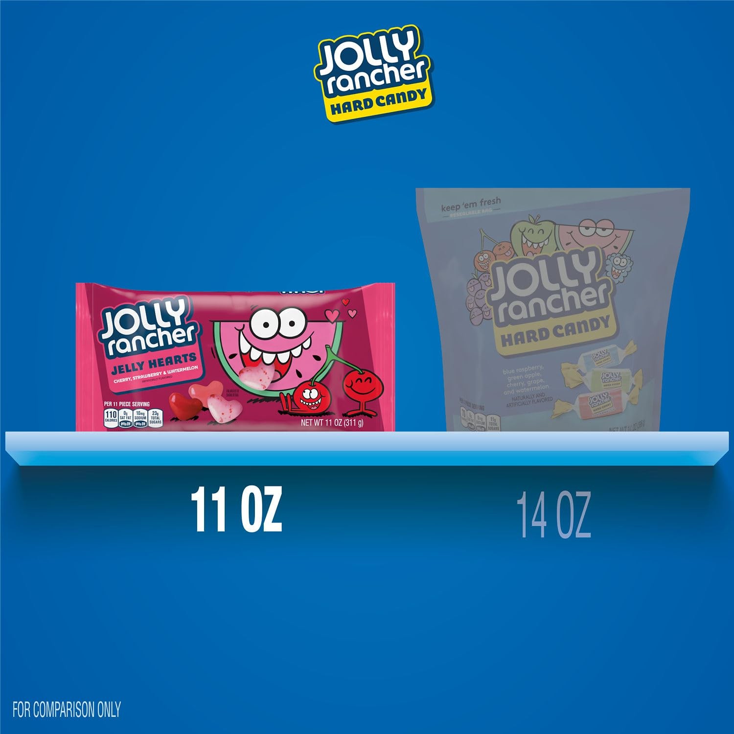 JOLLY RANCHER Assorted Fruit Flavored Jelly Hearts, Valentine's Candy Bag, 11 oz gallery