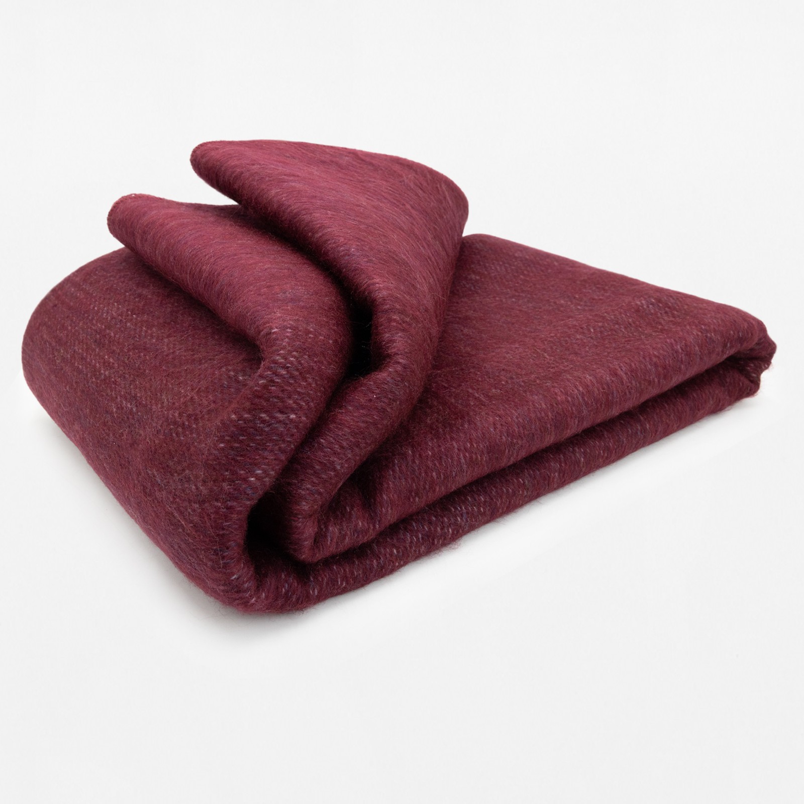 DOUBLE DENSITY ALPACA WOOL BLANKET THROW | QUEEN SIZE | SOFT&WARM BURGUNDY WINE gallery