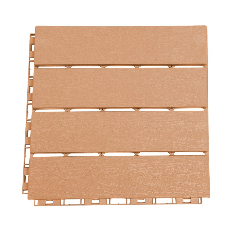 30X Plastic Interlocking Deck Tiles Dark Wood Grain Outdoor Patio Pavers 12"x12" gallery