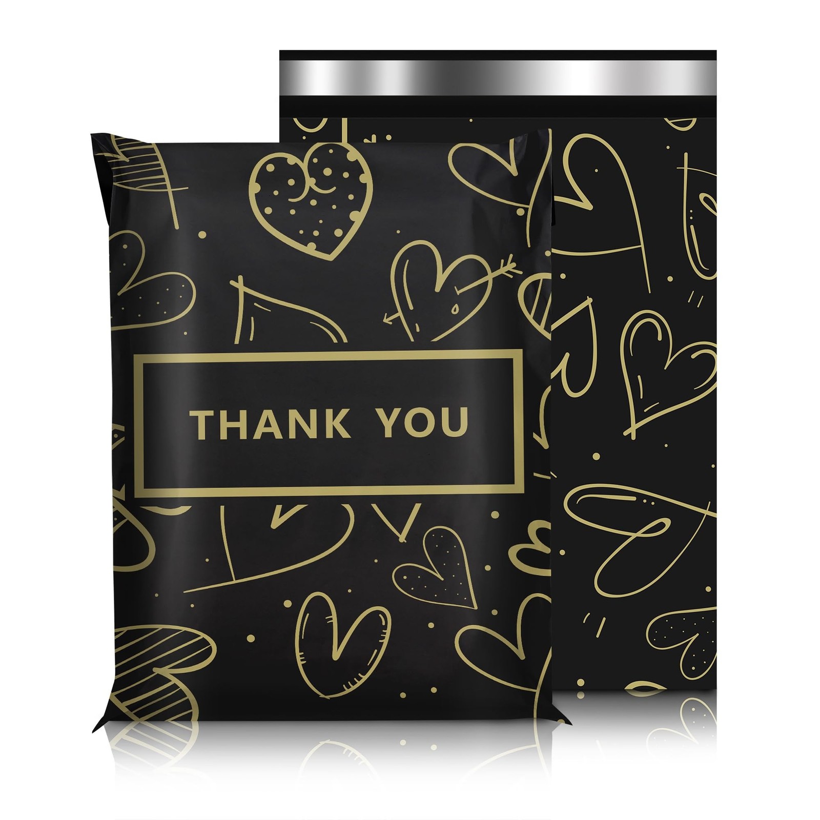 Poly Mailers 6x9 Inch 100 Pcs, Heart printed Thank You Shipping Bags with 2.4... gallery